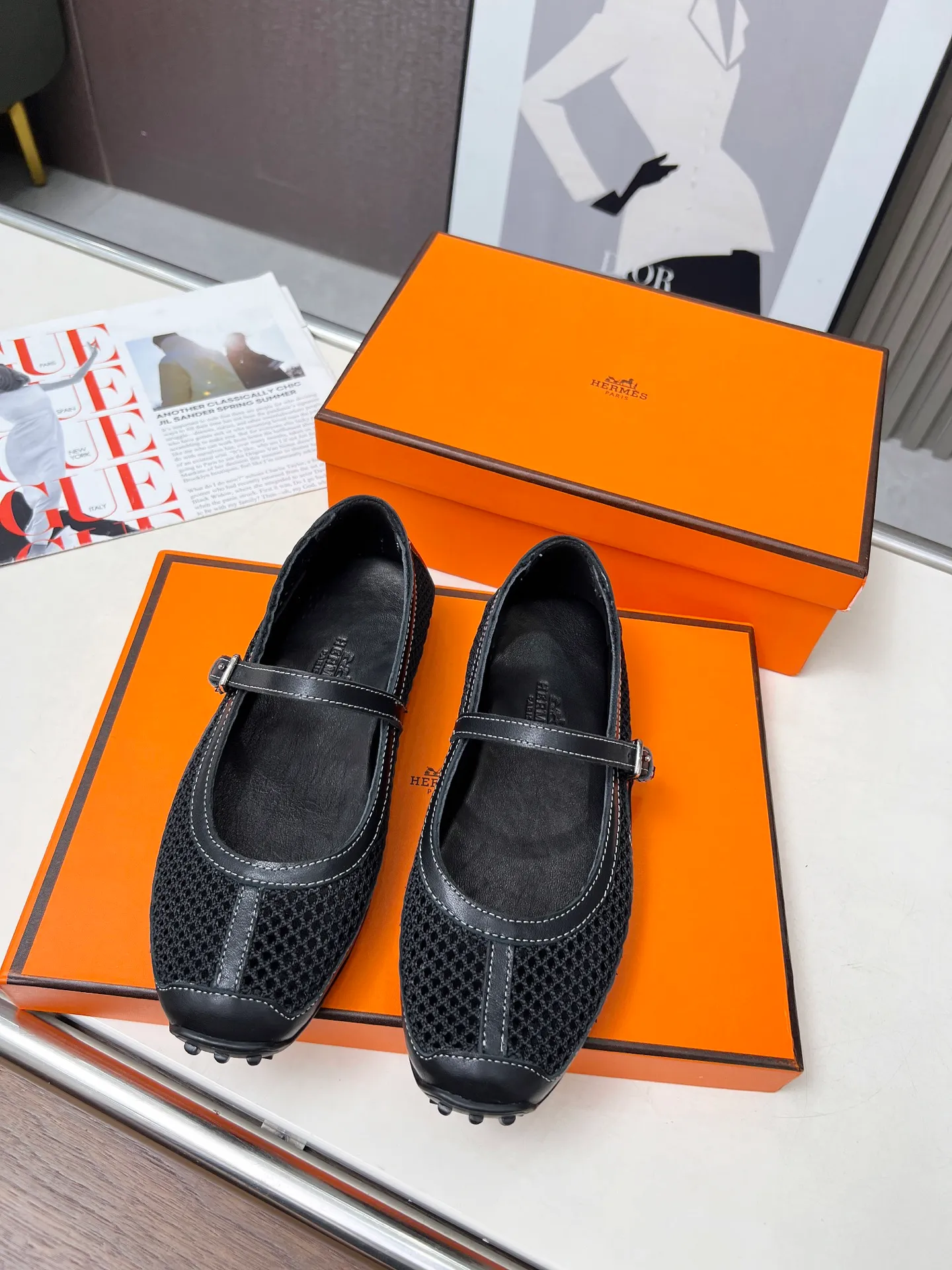 👟👟Ex-factory price 480👟👟Hermes New model! Original development, top layer cowhide! New crafting grid! In sheepskin, sheepskin padding! 35-41 yards